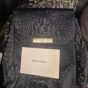 Brahmin Black Crocodile Embossed Women's Bag